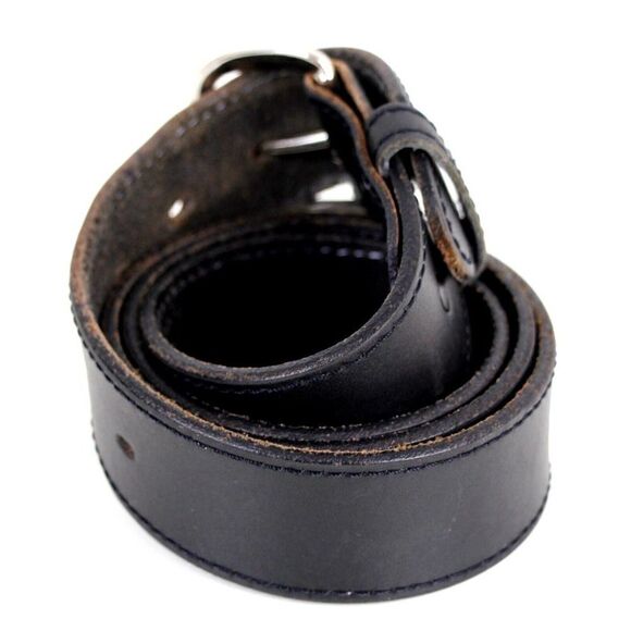 VTG SADDLE BLACK GENUINE LEATHER 1.5"Wd CASUAL DRESS MEN'S BELT Sz 38 (F86 - Picture 4 of 13